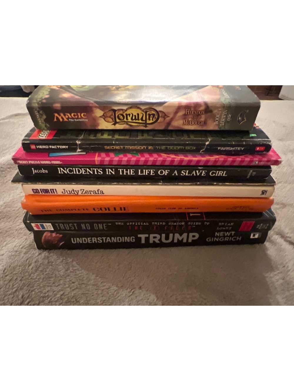 Mixed Book Lot Including Magic The Gathering, Incidents in the Life of a Slave,
